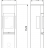 Oven židinys Contura 596G:1 Style, juoda, aukštos durys su ketiniu viršumi (998171,698965,998550)
